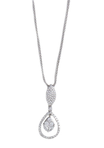 Collier Collier "Aurora" pendentif goutte en or blanc 18k et diamants 58 Facettes BO/220053