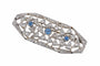 Broche Broche Art Déco géométrique en or blanc et platine, diamants et saphirs 58 Facettes BO/2201301