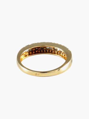 Anel 54 Anel Aliança três linhas cravejadas em ouro amarelo 18k e diamantes 58 Facettes BO/130069