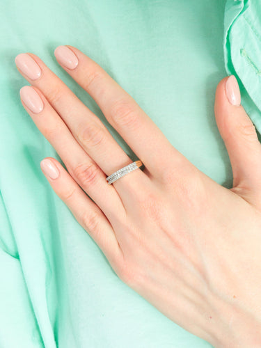 Anel 54 Anel Aliança três linhas cravejadas em ouro amarelo 18k e diamantes 58 Facettes BO/130069