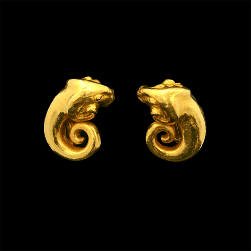 Náušnice Zolotas - Náušnice beran ze žlutého zlata 22k 58 Facettes