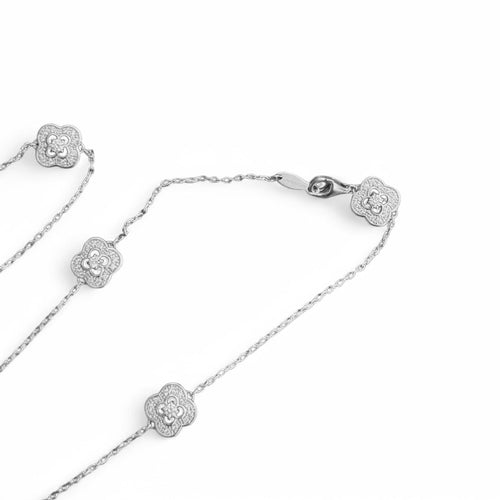 Collier Mauboussin Chance of My Life - Sautoir en or blanc 18K diamants 58 Facettes