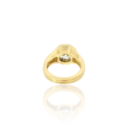 Ring 52 Ring i 80'er-stil i 18k gult guld og diamanter 58 Facettes