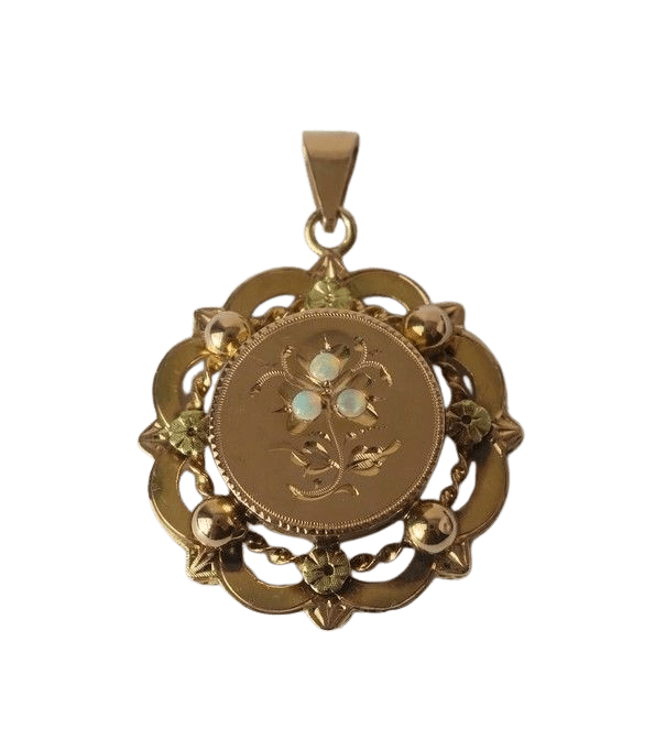 Pendentif Grand pendentif Napoléon III opales or rose 58 Facettes