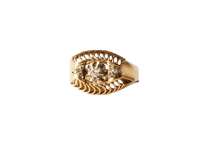 55 Bague or jaune diamants 58 Facettes