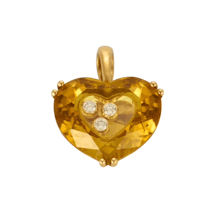 Pendentif CHOPARD - So Happy - Pendentif Or jaune, Citrine et Diamants 58 Facettes DV0770-6