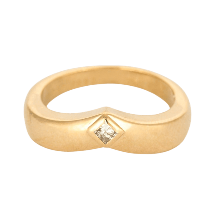 Bague 54 CARTIER - Triandre - Bague solitaire en Or jaune et Diamant princesse 58 Facettes DV7013-5-54-3