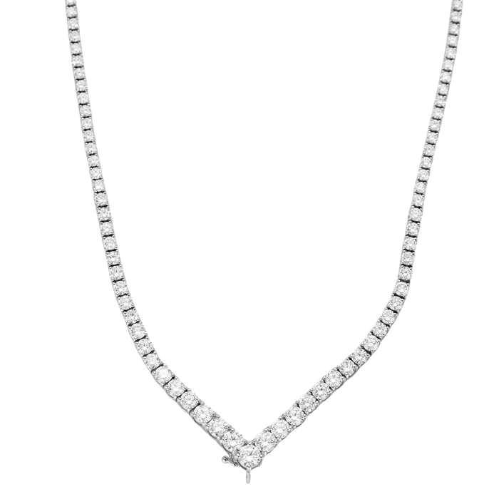 Collier Collier Tennis or blanc et diamants 58 Facettes