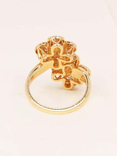 Bague 53 Van Cleef & Arpels - Bague double trèfle en or jaune et diamants 58 Facettes 1217
