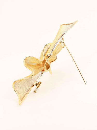 Broche Broche nœud papillon vintage en or jaune 18 carats 58 Facettes 1210.2