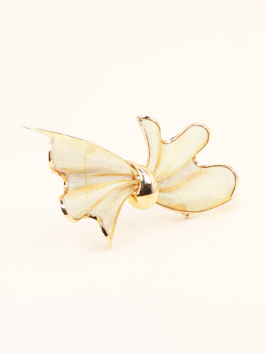 Broche Broche nœud papillon vintage en or jaune 18 carats 58 Facettes 1210.2