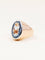 Bague 52 Bague chevalière vintage en or rose 18 carats avec aigue-marine 58 Facettes 1219.8