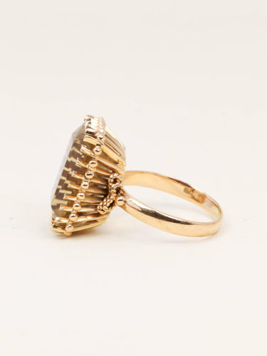 Bague 60 Bague cocktail en or jaune 18 carats avec citrine 58 Facettes 1219.4