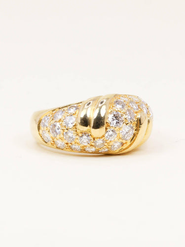 Bague 51 Fred - Bague panthère en or jaune 18 carats et diamants 58 Facettes 1216.4