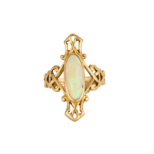 Bague 54 Bague marquise opale et or jaune 58 Facettes