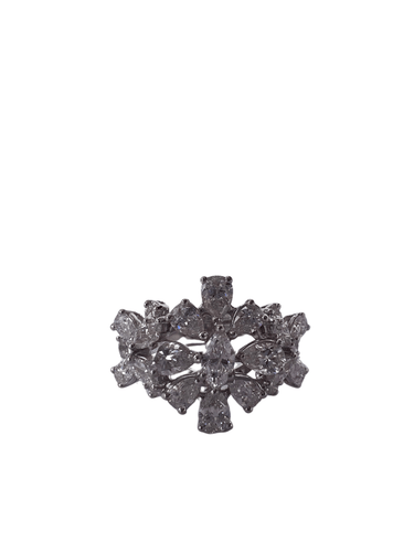 Bague 54 Bague diamant fantaisie cocktail de fleurs 58 Facettes RNG-76