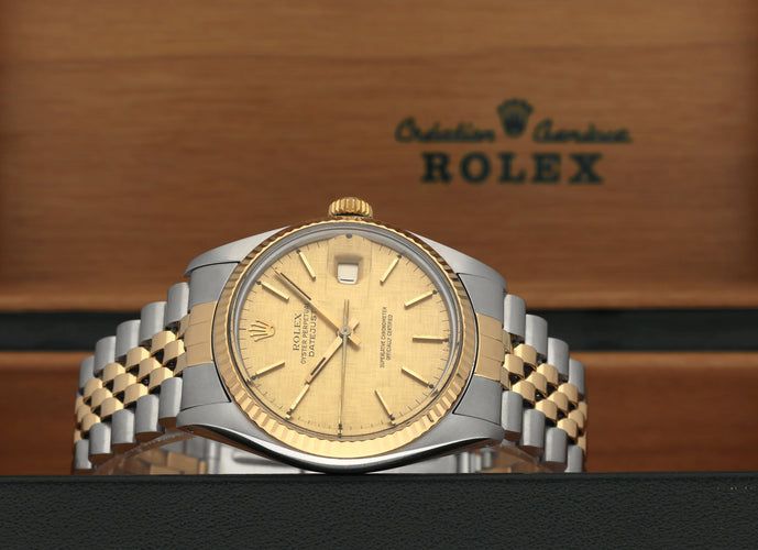 Rolex Datejust 16013 klokke - 36 mm klokke med lin urskive 58 Facettes ROL/DJ1/1200