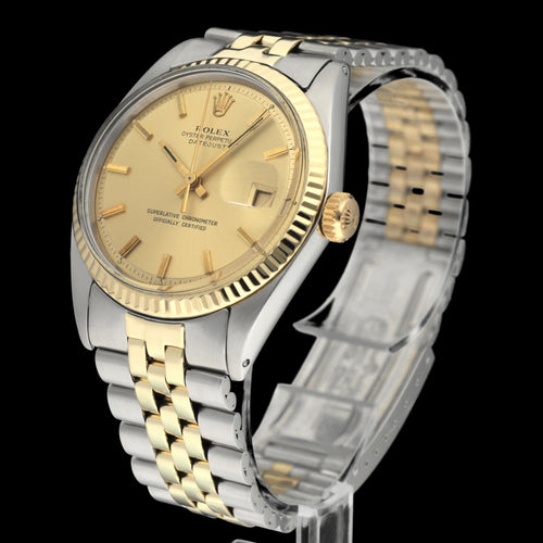 Hodinky Rolex Datejust 1601 (1972) - 36mm automatické hodinky zlato/ocel 58 Facettes ROL/DJ1/1237