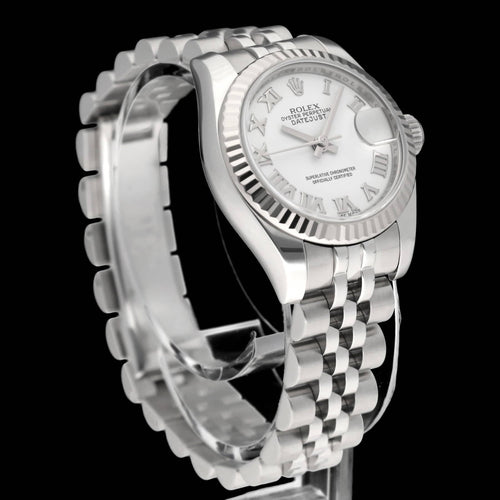 Rolex Lady-Datejust klocka - Klocka 179174 26 mm stål (2011) med låda och papper 58 Facettes ROL/LDJ/527