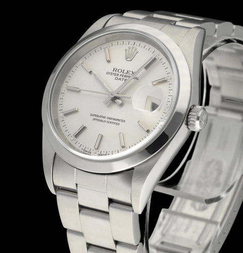 Ceas Rolex Oyster Perpetual Date - Ceas automat ref. 15200 oțel 34 mm (1999) 58 Facettes ROL/OPD/251