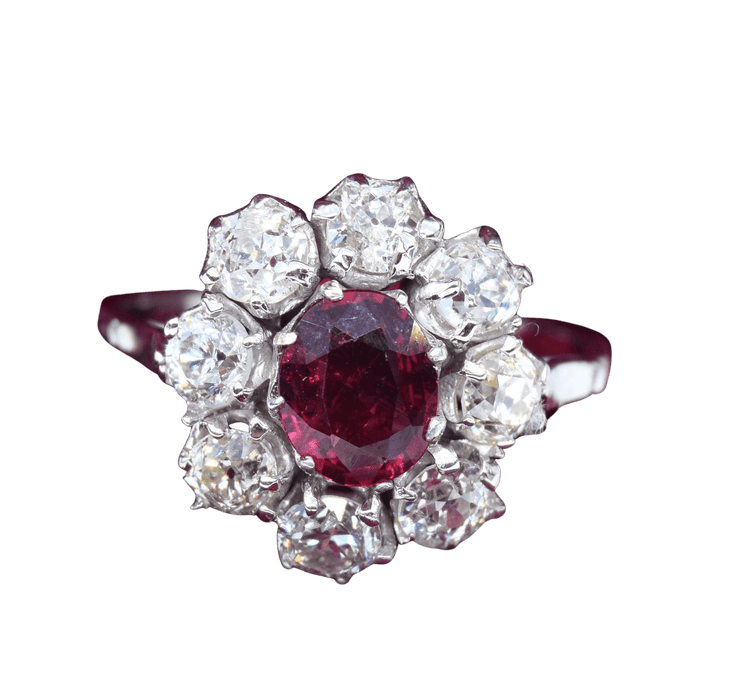 Bague 60 Bague or blanc rubis (certifié) 58 Facettes