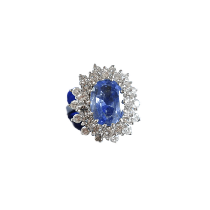 Bague Bague pompadour saphir ceylan 4,67 carats et diamants 58 Facettes 279