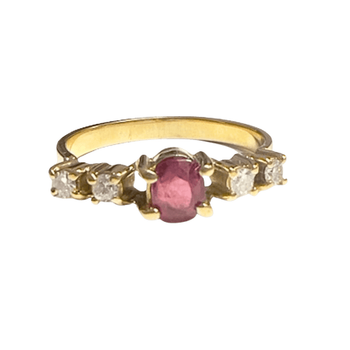 Bague 57 Bague design contemporain en or, diamants, rubis 58 Facettes Q82B
