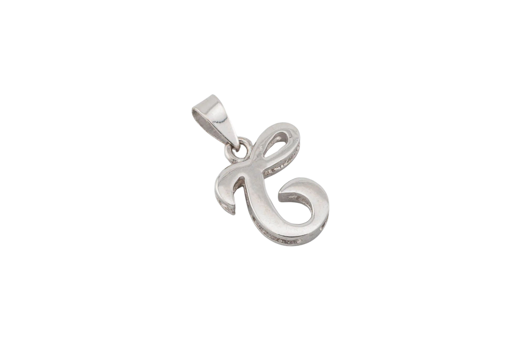 White gold pendant with letter