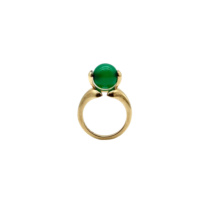 Vintage Marina B Gold Chalcedony Orb Ring