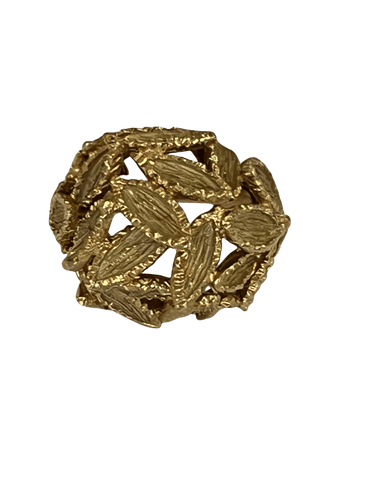 Bague 47 Bague Feuillage Michèle Morgan or jaune 58 Facettes LOT 6032