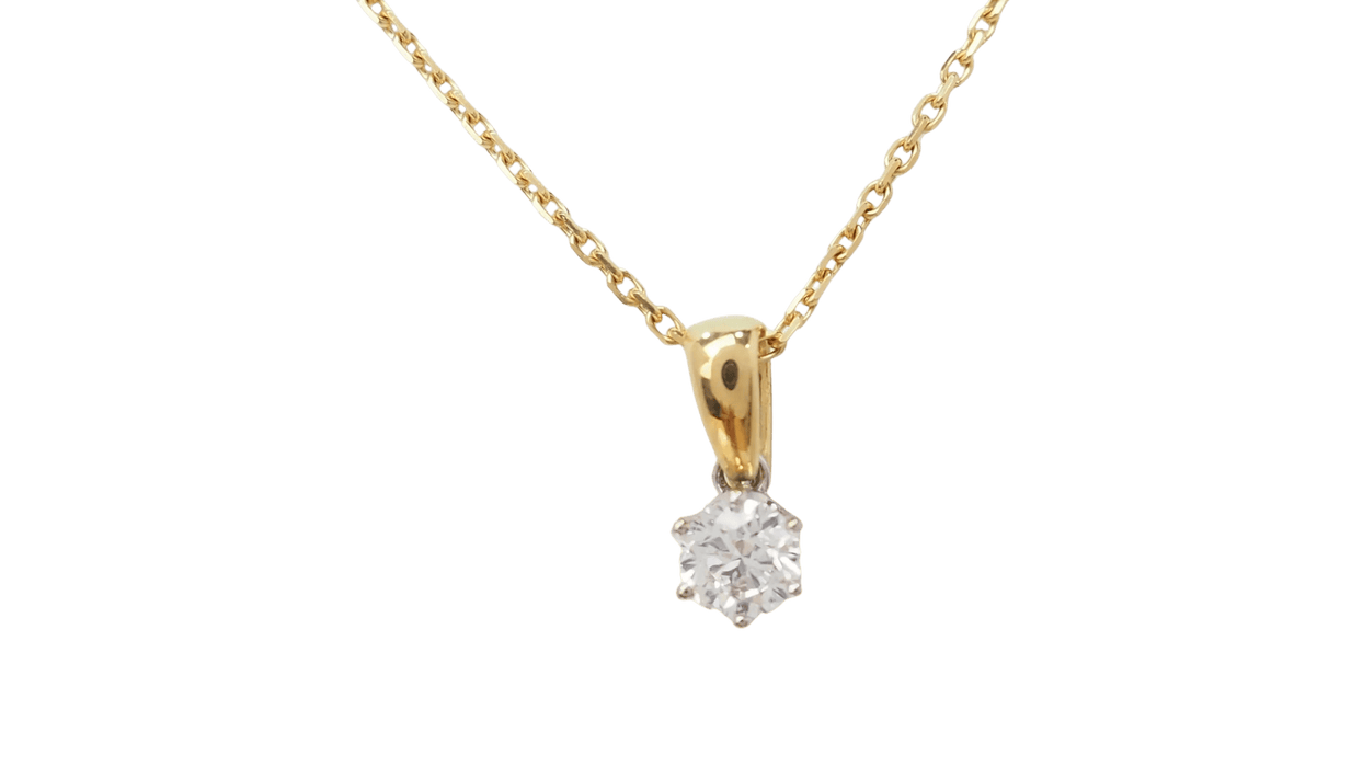 Collier Collier solitaire or bicolore diamant 58 Facettes 31767