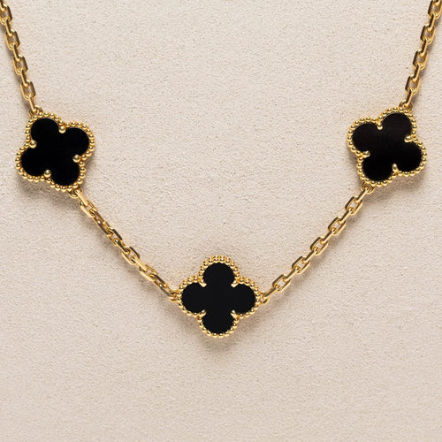 Collier Van Cleef & Arpels Alhambra - Sautoir 20 motifs en or jaune 18 K et onyx 58 Facettes 2.19219