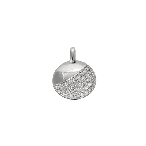 Pendentif Pendentif or blanc pavage diamants 58 Facettes 340740