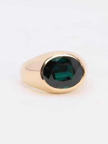 Bague 59.5 Bague jonc cocktail en or jaune 18 carats avec saphir ovale 58 Facettes 1087.14