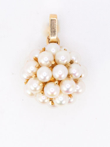 Pendentif Pendentif vintage boule de perles en or jaune 18 carats 58 Facettes 1099.4