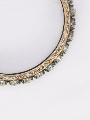 Bracelet Bracelet jonc vintage en or 14K et argent, diamants 12 ct 58 Facettes 1088