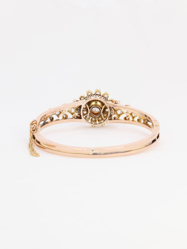 Bracelet Bracelet Napoléon III fleur mobile en or rose et diamants 58 Facettes 1085.3