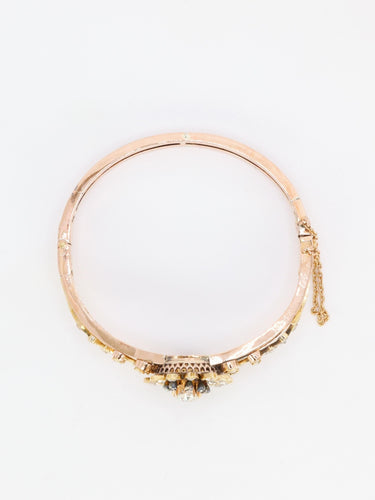 Bracelet Bracelet Napoléon III fleur mobile en or rose et diamants 58 Facettes 1085.3