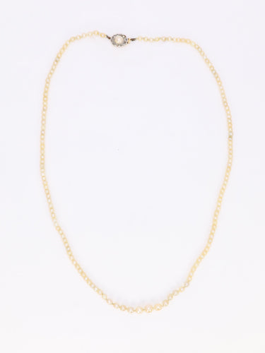 Collier Collier de perles fines en or jaune 18 carats et diamants taille rose 58 Facettes 507