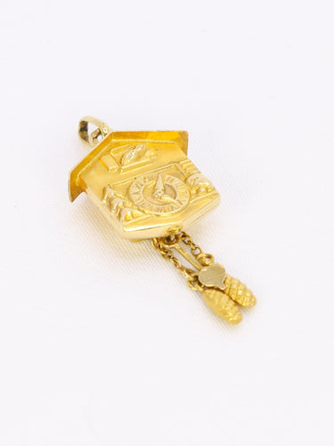 Pendentif Pendentif charme coucou vintage en or jaune 18 carats 58 Facettes 1128.6