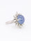 Bague 51.5 Bague marguerite en platine, saphir étoilé de Ceylan 12,34 ct et diamants 58 Facettes 1131.1