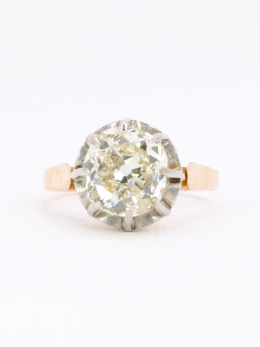 Bague 52 Bague solitaire diamant taille ancienne Old Mine Cut 3,07 carats 58 Facettes 1113.2