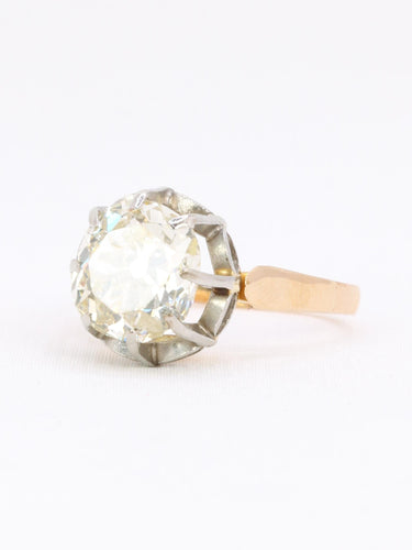 Bague 52 Bague solitaire diamant taille ancienne Old Mine Cut 3,07 carats 58 Facettes 1113.2