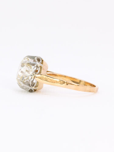 Bague 52 Bague solitaire diamant taille ancienne Old Mine Cut 3,07 carats 58 Facettes 1113.2
