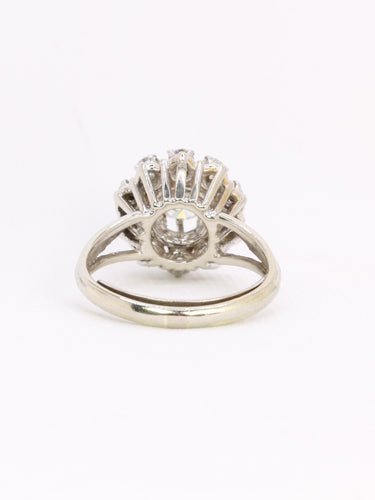 Bague 51.5 Bague marguerite en or blanc 18 carats et diamants 1,10 ct 58 Facettes 1CA0000065/1