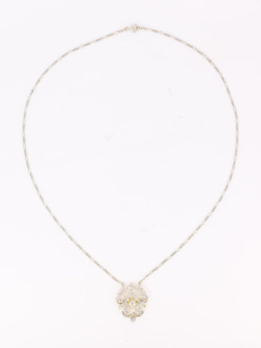 Collier Belle Époque - Collier en or blanc et jaune avec diamants taille ancienne 58 Facettes 1CA0000004/1 BIS