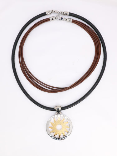 Collier Bvlgari Tondo Sun - Collier en or jaune 18k et acier 58 Facettes 1CA0000035/1