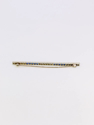 Broche Broche barrette - Motif géométrique en platine, saphirs et diamants 58 Facettes 721