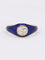 Bague 54 Bague solitaire en or jaune 18 k à diamant taille ancienne et émail bleu 58 Facettes 838