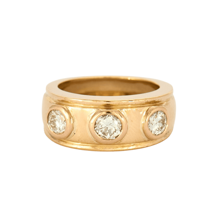 Bague 50 Bague jonc or jaune et diamants 58 Facettes GU79